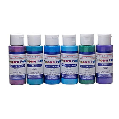 Color Swell Washable Tempera Paint Set - 2oz bottles of 30 Colors