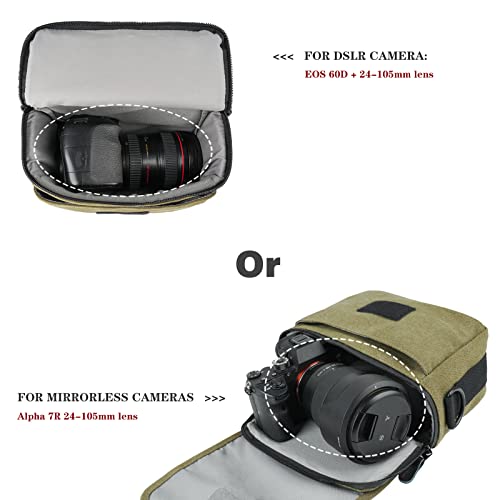 Besnfoto Camera Bag Small Crossbody Camera Shoulder Purse Compact Case - color: Army Green, size: Small