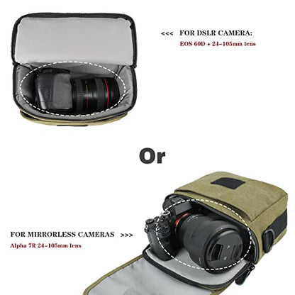 Besnfoto Camera Bag Small Crossbody Camera Shoulder Purse Compact Case - color: Army Green, size: Small