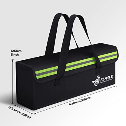 FLASLD E-Bike Battery Bag Fireproof Safe Charging Bag Explosionproof Lipo Battery Bag Large Capatity for Storage Charging (16 x 4.3 x 5in) - color: 16 x 4.3 x 5inch