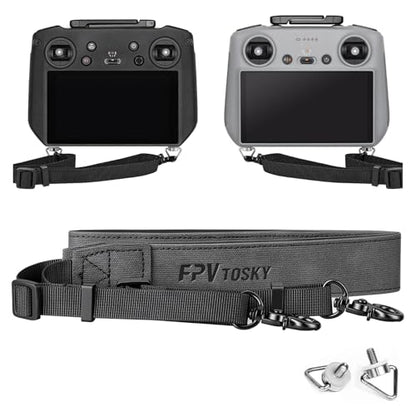 FPVtosky Lanyard for DJI RC 2 & RC & RC Pro 2, RC Neck Strap, Soft Leather Compatible with DJI Remote Controller Accessories - color: Black