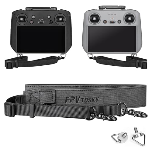 FPVtosky Lanyard for DJI RC 2 & RC & RC Pro 2, RC Neck Strap, Soft Leather Compatible with DJI Remote Controller Accessories - color: Black