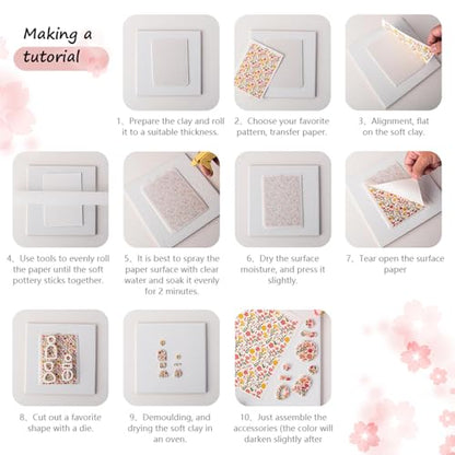 6 Pcs Transfer Paper for Polymer Clay, Triangles Circles Irregular Figure Pattern Clay Transfer Sheets, Water Soluble Polymer Clay Transfer Sheets Paper for DIY Jewelry Earrings Making 5.8"X3.9"