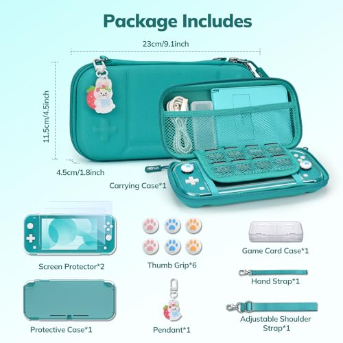 Younik Switch Lite Case, 14 in 1 Accessories Kit for NS Switch Lite (2019) - color: Green