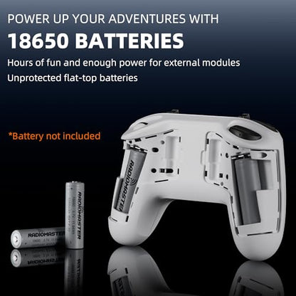 Radiomaster T8L ELRS 2.4GHz Radio Transmitter, 204g Lightweight Screenless Remote Controller with Hall-Effect Gimbals, USB-C Charging & Simulator Compatibility for FPV Drones (White) - color: White