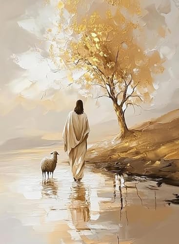 Jesus Paint by Numbers Kit for Adults Framed Canvas 12X16 in, Frameworkless - color: YH02834