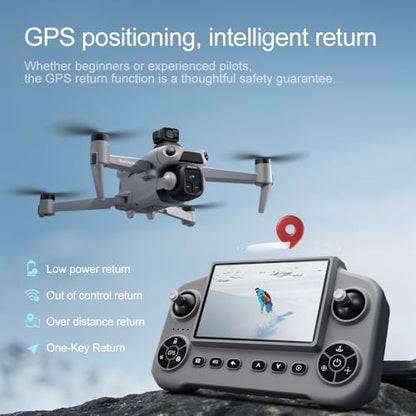 V918 GPS Drone with 8K Camera for Adults, RC Drones with 5 inch HD Screen