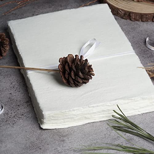 LEATHER VILLAGE Handmade Rough Textured Watercolor Paper 7.5x11.5 in White - color: Texture White, size: 7.5"x11.5"