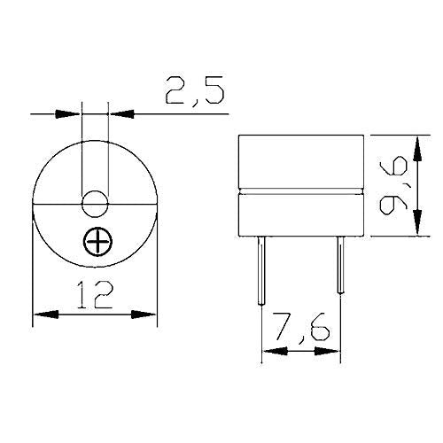 DC 3V Active Buzzer 2 Terminals for Arduino Raspberry Pi,Magnetic Electronic Continous Long Beep Tone Alarm Sounder Pack of 10