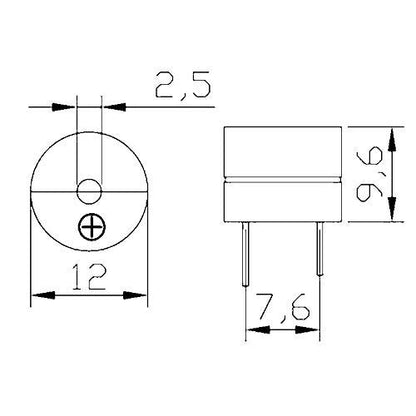 DC 3V Active Buzzer 2 Terminals for Arduino Raspberry Pi,Magnetic Electronic Continous Long Beep Tone Alarm Sounder Pack of 10