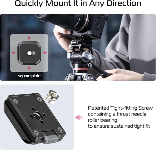 ULANZI UKA03 Quick Release Plate Base with 1/4'', 3/8" Screw, Camera Tripod Quick Release Mount Adapter Compatible with UKA01, UKA02/Arca Swiss (Only Base) - size: Base plate