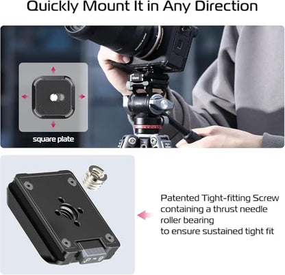 ULANZI UKA03 Quick Release Plate Base with 1/4'', 3/8" Screw, Camera Tripod Quick Release Mount Adapter Compatible with UKA01, UKA02/Arca Swiss (Only Base) - size: Base plate