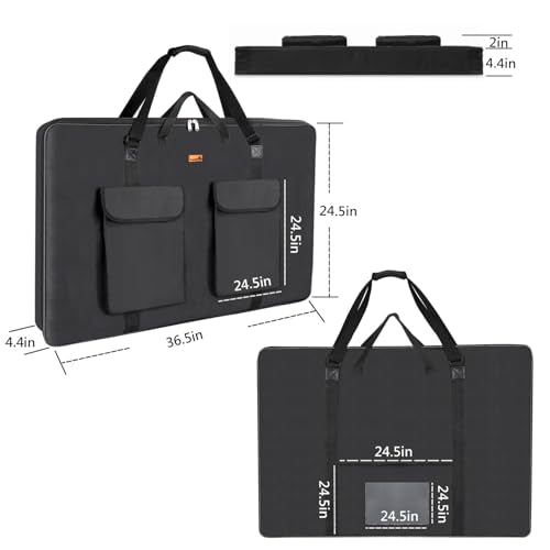 TreochtFUN Art Portfolio Bag 24 x 36.5 In - Large Artwork Case with Strap - size: 24x36.5
