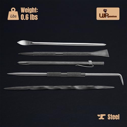 UJ Ramelson Intaglio and Dry Point Etching Scribing Tools Kit, Twisted Scriber, Scraper Burnisher, Hook, and Carbide Scribe, Printmaking Supplies - style: Scribing Kit- 5- Piece