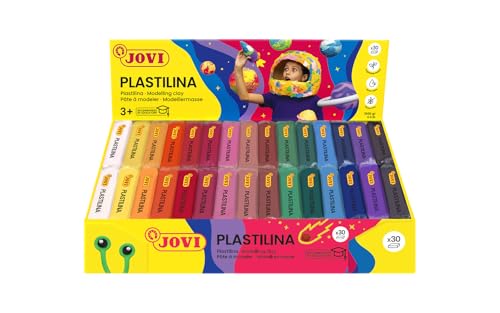 Jovi - Reusable and Non-Hardening Modeling Clay, 30 1.75oz Bars, 15 Colors