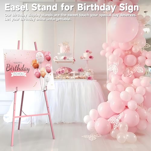 Easel Stand for Wedding Sign, 4-Tier Height Adjustable, Rose Gold - color: Rose Gold