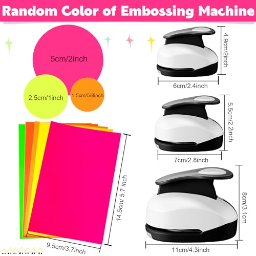 CHENGU 3 Pack Circle Hole Punch 2"/1"/0.6", Black - color: Black, style: Circle