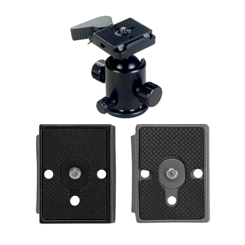 2 Pack Tripod Adapter Quick Release Plate Universal for Camera Tripod Head Rapid Mounting Plate Adapter Fit for 200pl-14 Rc2 Black Quick Release Plates for Camera Tripods (Black)