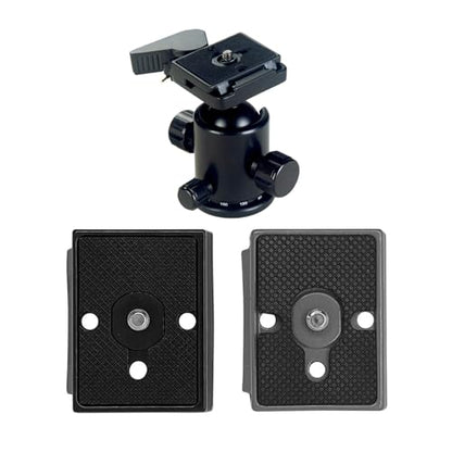 2 Pack Tripod Adapter Quick Release Plate Universal for Camera Tripod Head Rapid Mounting Plate Adapter Fit for 200pl-14 Rc2 Black Quick Release Plates for Camera Tripods (Black)