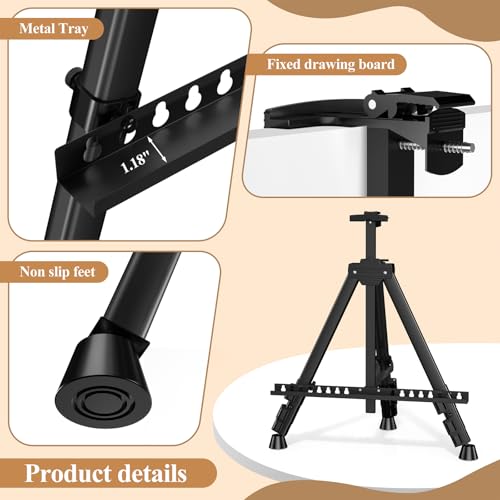 Art Painting Tripod Easel Stands, Portable Adjustable Display Artist Easels - style: Black-2pack
