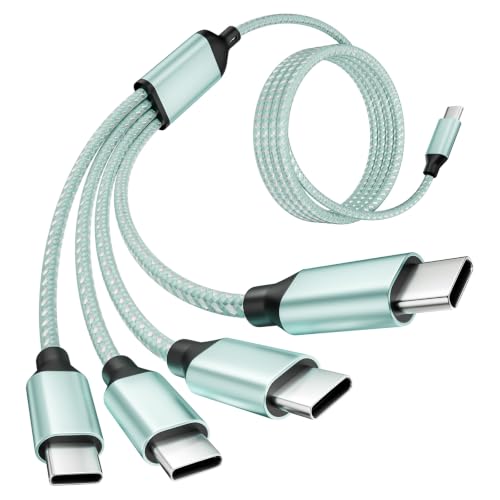 Travel USB C 4 in 1 Charging Cords,Four Type C Ports Mulit Charging Cable - color: Sage Mint Green
