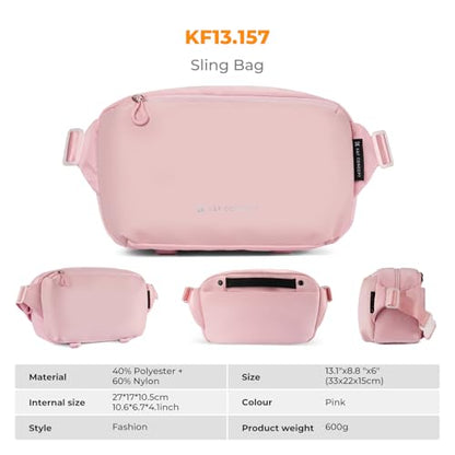 K&F CONCEPT 2 in 1 Camera Sling Bag, Everyday Shoulder Bag - color: 10 Pink Medium