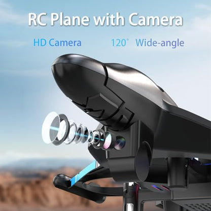 RC Plane with Camera,Build-in Screen,No Phone Needed,2 Batteries - color: screen blue