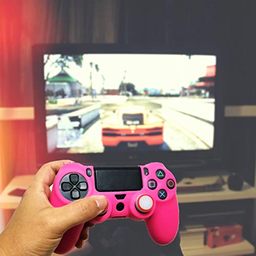 Ps4 Controller Skin Silicone Case Grip Glow in Dark Protective Cover for PS4/slim/Pro Dualshock 4 Controller(Glow Pink) - color: Glow Pink