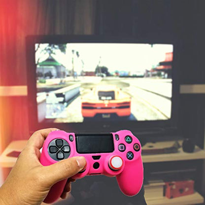 Ps4 Controller Skin Silicone Case Grip Glow in Dark Protective Cover for PS4/slim/Pro Dualshock 4 Controller(Glow Pink) - color: Glow Pink