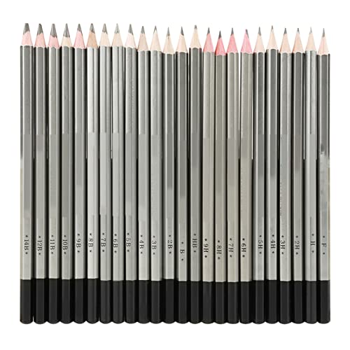24PCS Drawing Pencils Set Graphite Pencils 2B 4B 6B