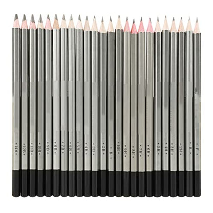 24PCS Drawing Pencils Set Graphite Pencils 2B 4B 6B