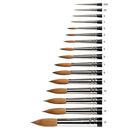 Winsor & Newton Series 7 Kolinsky Sable Brush, Round SH #2, Brown - size: #2, style: Round