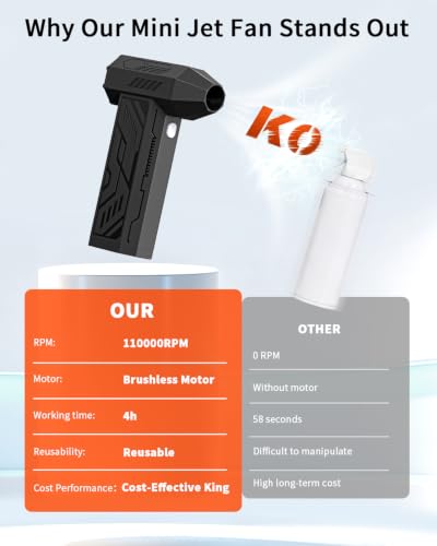 Compressed Air Duster, 110000RPM Super Power Cordless Air Duster - color: Wt009-black
