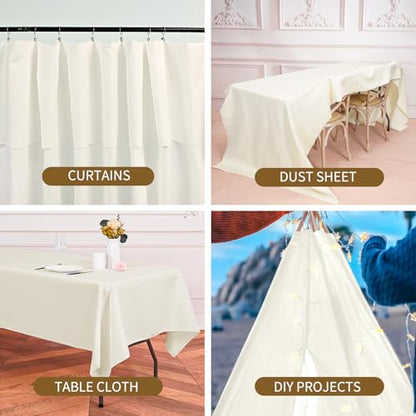 4 Pack Flaxen Waterproof Polyester Drop Cloths, 4 X 12 FT - color: Flaxen, size: 4 x 12 ft