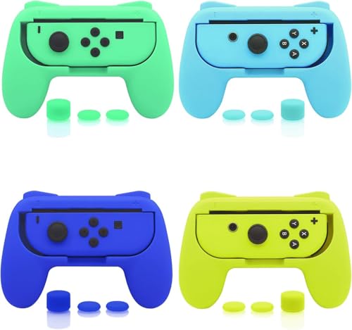 FASTSNAIL Switch Controller Grips for Nintendo Switch for JoyCons - 4 Packs - color: Blue, Green, Navy Blue, Yellow, size: Switch 1 6.3inch