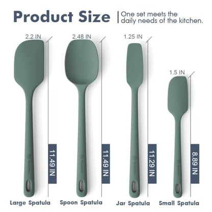 ChefAide 4 Pieces Silicone Spatulas Set, Heat Resistant Rubber Spatula - color: Dried Thyme, size: 4 pieces