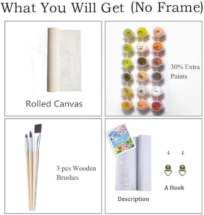 ZRIZQ Landscape Paint by Numbers Kit for Adults Beginner,Picnic,16x20 - color: 16"X20"Rolled Canvas(Frameless)-Landscape 19