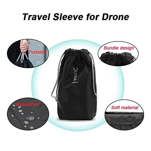 Protective Aircraft Sleeve for DJI Mini 3 Pro/Air 3/Mini 3/Air 2/Mini 2/Mavic Pro Drone,RC Controller Storage Pocket Carring Bag,Holding Fly More Combo Accessories(Drawstring)