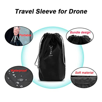 Protective Aircraft Sleeve for DJI Mini 3 Pro/Air 3/Mini 3/Air 2/Mini 2/Mavic Pro Drone,RC Controller Storage Pocket Carring Bag,Holding Fly More Combo Accessories(Drawstring)