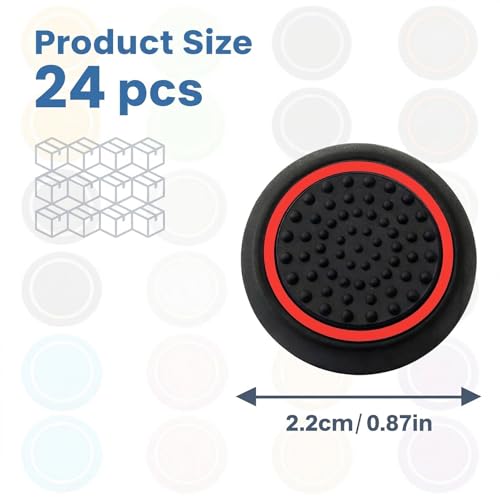24 Pcs Controller Thumb Grips Set, 12 Pairs Thumb Stick Grip Cover, Silicone Joystick Caps, Joystick Button Caps Controller Assist for PS4/PS5(Multicolor) - color: Multicolor