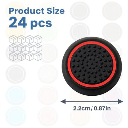 24 Pcs Controller Thumb Grips Set, 12 Pairs Thumb Stick Grip Cover, Silicone Joystick Caps, Joystick Button Caps Controller Assist for PS4/PS5(Multicolor) - color: Multicolor