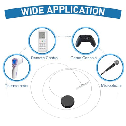 PATIKIL 1.5m / 4.9Ft Retractable Remote Control Tether, Security Remote Cable Lock Adjustable Cable Leash Length for TV Remote Control Gaming Controller, White (Square Iron Cap) - color: White