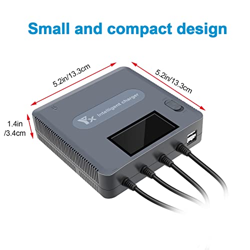 Hanatora LCD Display Battery Charger for DJI Air 2S,Mavic Air 2 Drone and Remote Controller, 6 in 1 Rapid Multi Parallel Charging Hub Accessories