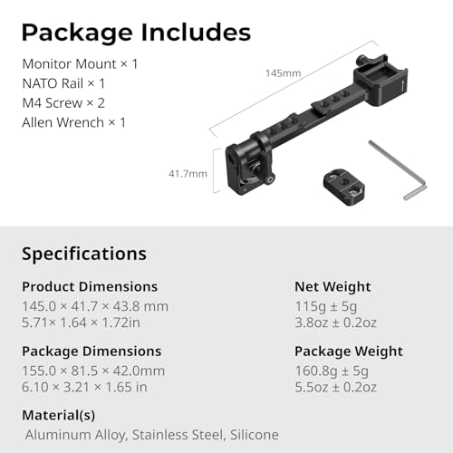 SmallRig Camera Monitor Mount w/Quick Release NATO Clamp, Cold Shoe Mount - style: Classic