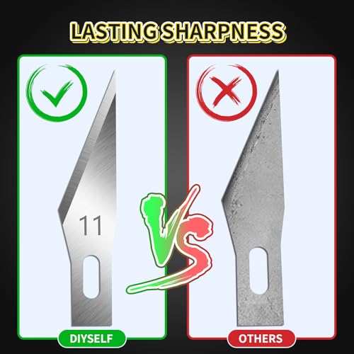 DIYSELF 200 PCS Exacto Knife Blades #11, High-Carbon Exacto Blades Refills - size: 200 Pack