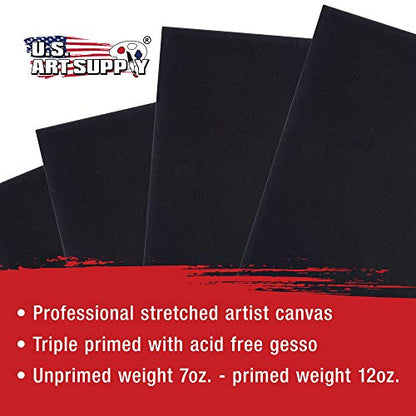 U.S. Art Supply 8"x8" Mini Square Canvases for Painting, Pack of 4 - size: 8" x 8"