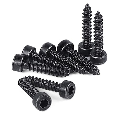 M2mm x 10mm Full Thread Hex Head Self Tapping Screws Black (Pack of 100)