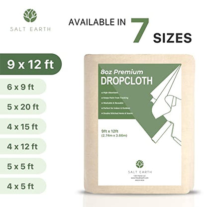 1Pk Recycled Cotton All Purpose Canvas Tarp Cover Painter Drop Cloth-9x12ft - size: Pack of 1 - 9x12