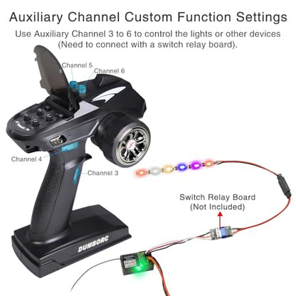 DUMBORC X6 2.4GHz 6CH RC Radio Transmitter and Receiver X6FG(Built-in Gyro)
