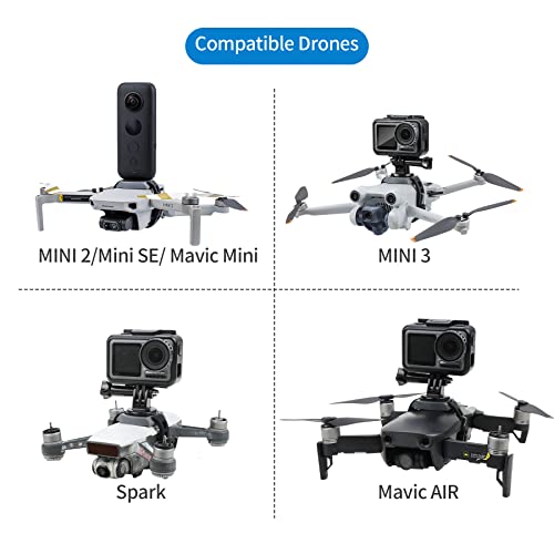 Hanatora Camera Expansion Mount Holder with Adapter for DJI Mini/Mavic Drone, Sports Cameras Connector Bracket Accessories